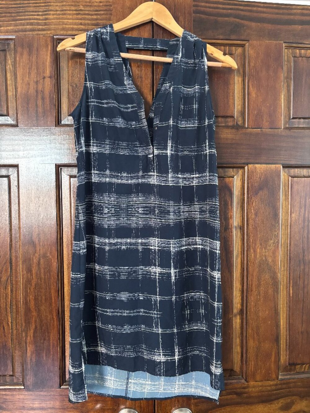 Barneys New York Silk Cotton Plaid High Low Shirt Dress Size 4